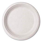 Vegware Molded Fiber Tableware, Compostable, Plate, 9" dia, White, 500/Carton (VEGWHBRG09)