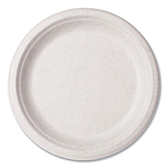 Vegware Molded Fiber Tableware, Compostable, Plate, 9" dia, White, 500/Carton (VEGWHBRG09)