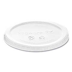 Vegware Round Deli Pot Lids, Compostable, For 8 oz to 32 oz Deli Containers, Plastic, 500/Carton (VEGVDC120H)
