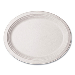 Vegware Molded Fiber Tableware, Compostable, Platter, 7 x 10, White, 500/Carton (VEGWHBRG710)