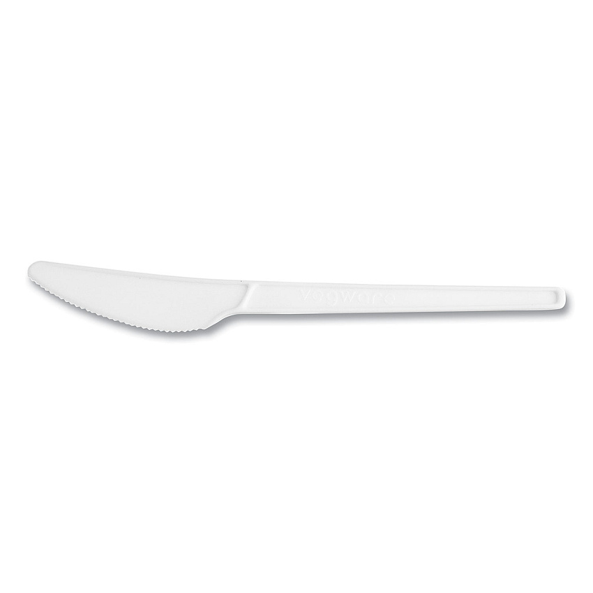 Vegware White CPLA Cutlery, Compostable, Knife, 1,000/Carton (VEGVWKN65)