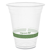 Vegware 96-Series Cold Cup, Compostable, 12 oz, Clear/Green, 1,000/Carton (VEGR360YG)