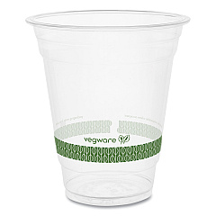 Vegware 96-Series Cold Cup, Compostable, 12 oz, Clear/Green, 1,000/Carton (VEGR360YG)