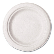 Vegware Molded Fiber Tableware, Compostable, Plate, 6" dia, White, 1,000/Carton (VEGWHBRG06)