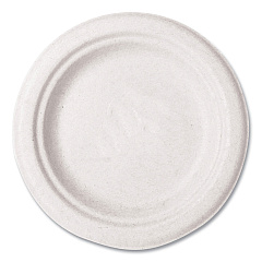 Vegware Molded Fiber Tableware, Compostable, Plate, 6" dia, White, 1,000/Carton (VEGWHBRG06)