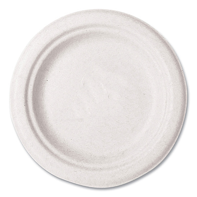 Vegware Molded Fiber Tableware, Compostable, Plate, 6" dia, White, 1,000/Carton (VEGWHBRG06)