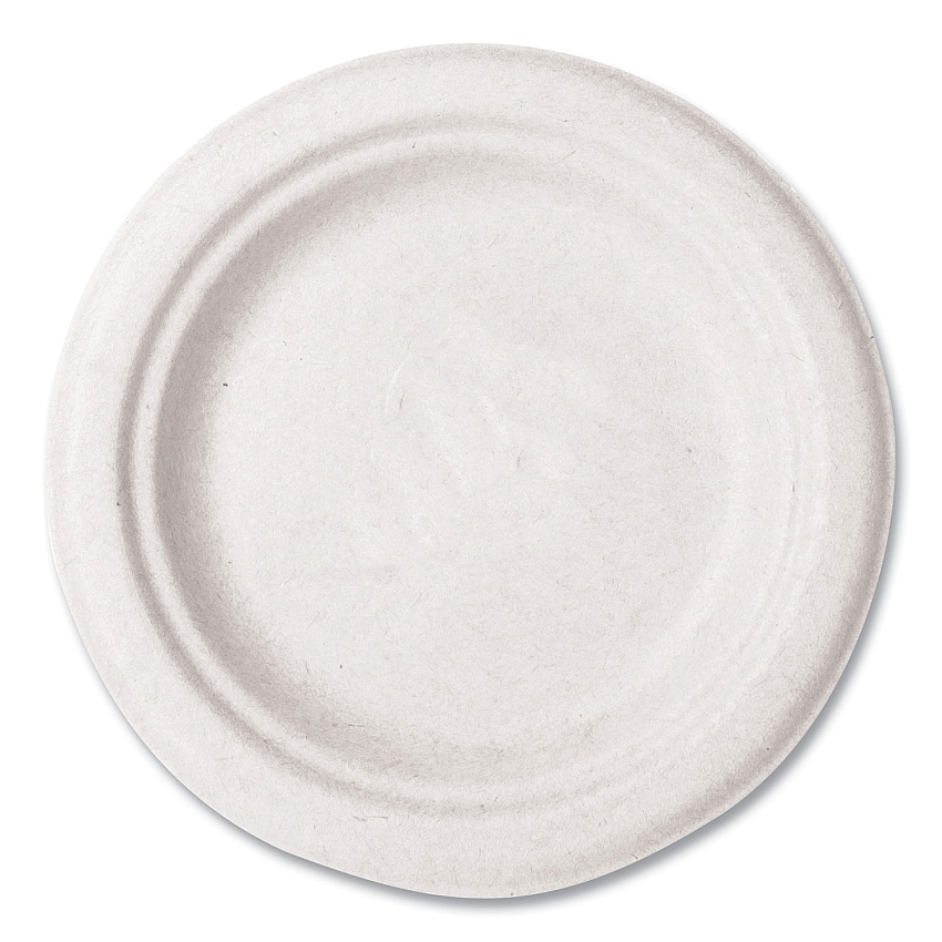 Vegware Molded Fiber Tableware, Compostable, Plate, 6" dia, White, 1,000/Carton (VEGWHBRG06)