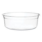 Vegware Round Deli Pots, Compostable, 8 oz, 4.6" Diameter x 1.5"h, Clear, Plastic, 500/Carton (VEGCFDC08)