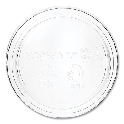 Vegware Portion Pot Lids, Compostable, Fits 2 oz to 4 oz Portion Pots, Clear, 2,000/Carton (VEGCF736)