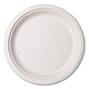 Vegware Molded Fiber Tableware, Compostable, Plate, 10" dia, White, 500/Carton (VEGWHBRG10)