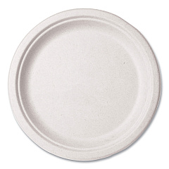 Vegware Molded Fiber Tableware, Compostable, Plate, 10" dia, White, 500/Carton (VEGWHBRG10)