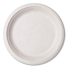 Vegware Nourish Molded Fiber Tableware, Compostable, Plate, 9" dia, White, 500/Carton (VEGWH09)