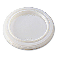 Fabri-Kal Portion Cup Lids, Fits 1 oz Squat Portion Cups, Clear, 125/Sleeve, 20 Sleeves/Carton (FABL100PCS)