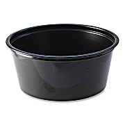 Fabri-Kal Portion Cups, 3.25 oz, Black, 125/Sleeve, 20 Sleeves/Carton (FABPC325B)