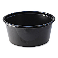 Fabri-Kal Portion Cups, 3.25 oz, Black, 125/Sleeve, 20 Sleeves/Carton (FABPC325B)
