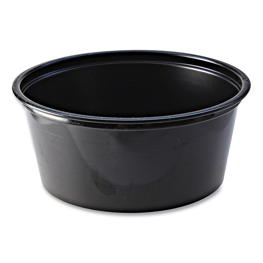 Fabri-Kal Portion Cups, 3.25 oz, Black, 125/Sleeve, 20 Sleeves/Carton (FABPC325B)