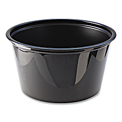 Fabri-Kal Portion Cups, 4 oz, Black, 125/Sleeve, 20 Sleeves/Carton (FABPC400B)