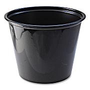 Fabri-Kal Portion Cups, 5.5 oz, Black, 125/Sleeve, 20 Sleeves/Carton (FABPC550B)