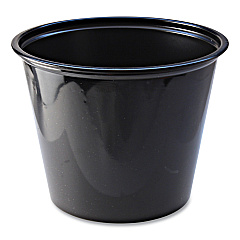Fabri-Kal Portion Cups, 5.5 oz, Black, 125/Sleeve, 20 Sleeves/Carton (FABPC550B)