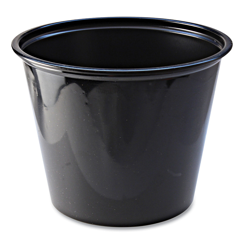 Fabri-Kal Portion Cups, 5.5 oz, Black, 125/Sleeve, 20 Sleeves/Carton (FABPC550B)