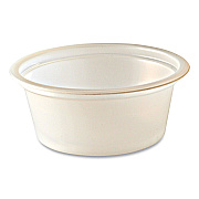 Fabri-Kal Portion Cups, Squat, 1 oz, Translucent, 125/Sleeve, 20 Sleeve/Carton (FABPC100S)