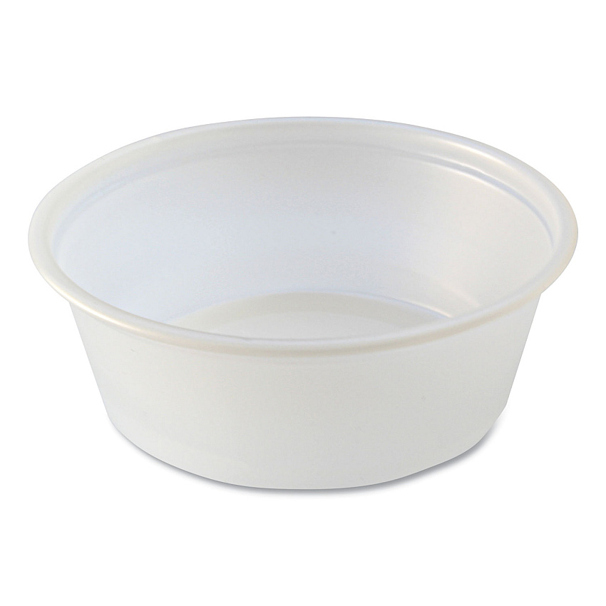 Fabri-Kal Portion Cups, Squat, 1.5 oz, Translucent, 125/Sleeve, 20 Sleeve/Carton (FABPC150S)