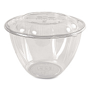 Eco-Products Renewable and Compostable Salad Bowls with Lids, 48 oz, Clear, Plastic, 150/Carton (ECOEPSB48)