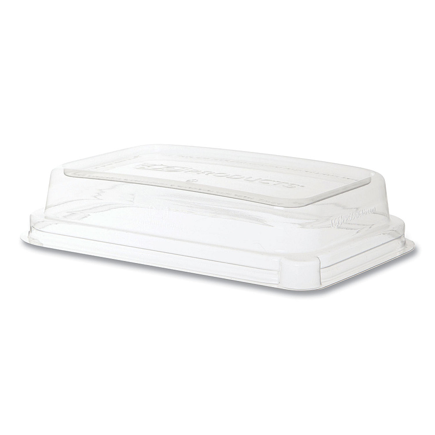 Eco-Products WorldView 100% Recycled Content Lid, 7.5 x 5 x 1.6, Clear, Plastic, 400/Carton (ECOEPSCRC16LID)