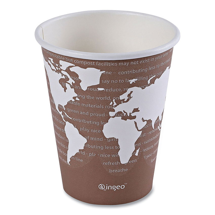 Eco-Products World Art Renewable and Compostable Hot Cups, 8 oz, Plum, 50/Pack (ECOEPBHC8WAPK)