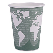 Eco-Products World Art Renewable and Compostable Hot Cups, 12 oz, Gray, 50/Pack (ECOEPBHC12WAPK)