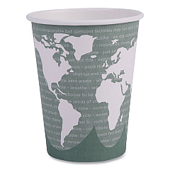 Eco-Products World Art Renewable and Compostable Hot Cups, 12 oz, Gray, 50/Pack (ECOEPBHC12WAPK)