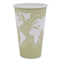 Eco-Products World Art Renewable and Compostable Hot Cups, 16 oz, Moss, 50/Pack (ECOEPBHC16WAPK)