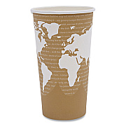 Eco-Products World Art Renewable and Compostable Hot Cups, 20 oz, 50/Pack, 20 Packs/Carton (ECOEPBHC20WA)