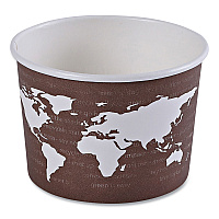 Eco-Products World Art Renewable and Compostable Food Container, 8 oz, 3.04 Diameter x 2.3 h, Brown, Paper, 50/Pack, 20 Packs/Carton (ECOEPBSC8WA)