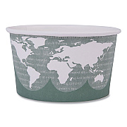 Eco-Products World Art Renewable and Compostable Food Container, 12 oz, 4.05 Diameter x 2.5 h, Green, Paper, 25/Pack, 20 Packs/Carton (ECOEPBSC12WA)