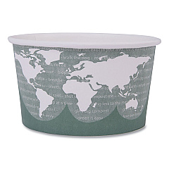 Eco-Products World Art Renewable and Compostable Food Container, 12 oz, 4.05 Diameter x 2.5 h, Green, Paper, 25/Pack, 20 Packs/Carton (ECOEPBSC12WA)