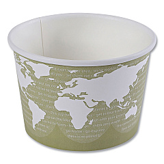 Eco-Products World Art Renewable and Compostable Food Container, 16 oz, 4.05 Diameter x 3 h, Seafoam, Paper, 25/Pack, 20 Packs/Carton (ECOEPBSC16WA)
