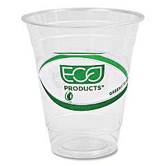 Eco-Products GreenStripe Renewable and Compostable Cold Cups, 12 oz, Clear, 50/Pack, 20 Packs/Carton (ECOEPCC12GS)