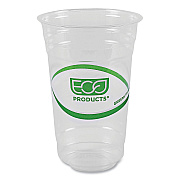 Eco-Products GreenStripe Renewable and Compostable Cold Cups, 20 oz, Clear, 50/Pack, 20 Packs/Carton (ECOEPCC20GS)