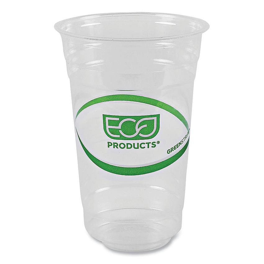 Eco-Products GreenStripe Renewable and Compostable Cold Cups, 20 oz, Clear, 50/Pack, 20 Packs/Carton (ECOEPCC20GS)