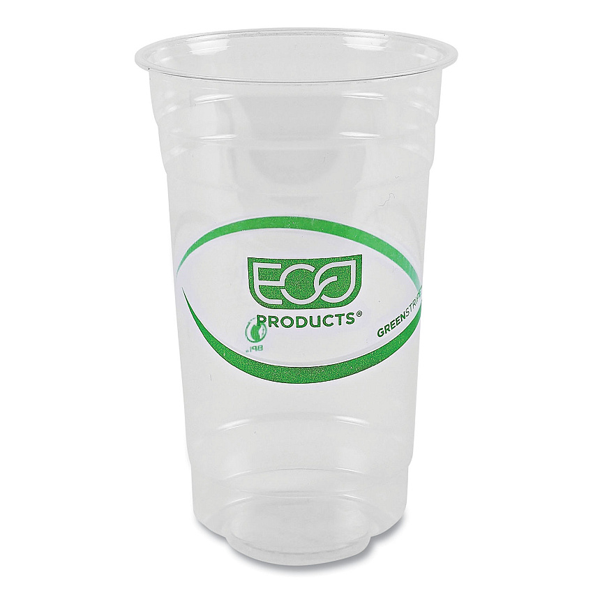 Eco-Products GreenStripe Renewable and Compostable PLA Cold Cups, 24 oz, 50/Pack, 20 Packs/Carton (ECOEPCC24GS)