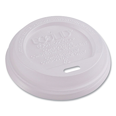 Eco-Products EcoLid Renewable/Compostable Hot Cup Lids, PLA, Fits 8 oz Hot Cups, 50/Packs, 16 Packs/Carton (ECOEPECOLID8)