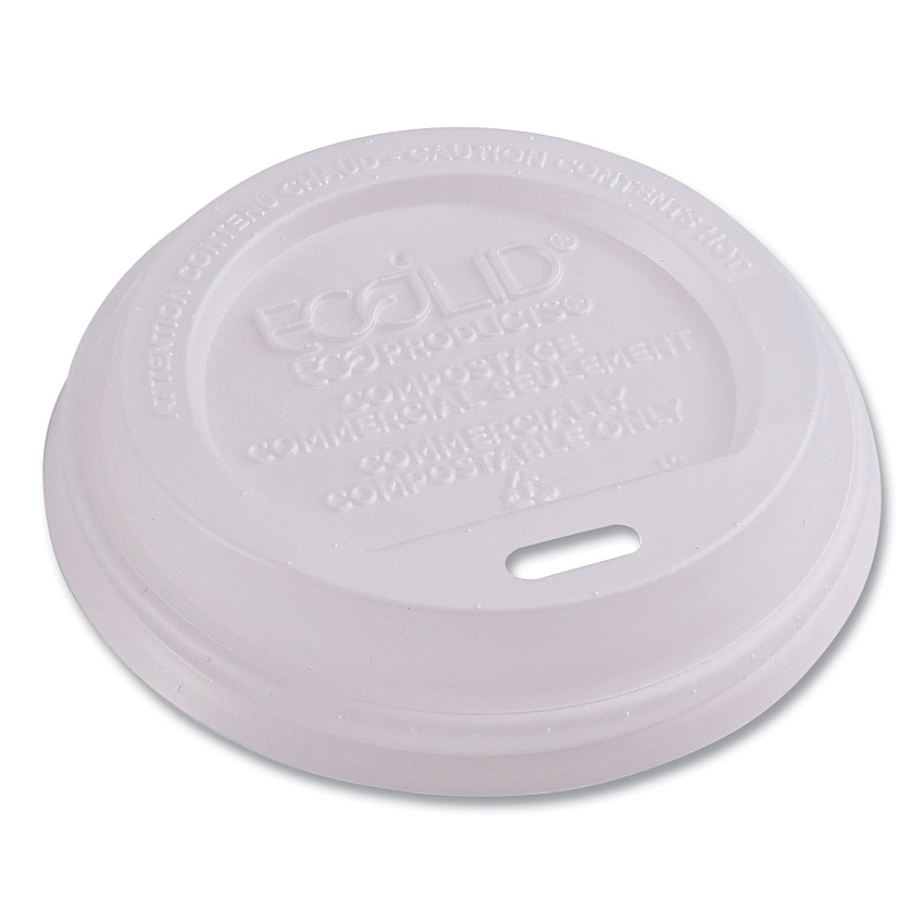 Eco-Products EcoLid Renewable/Compostable Hot Cup Lids, PLA, Fits 8 oz Hot Cups, 50/Packs, 16 Packs/Carton (ECOEPECOLID8)