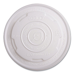 Eco-Products World Art PLA-Laminated Soup Container Lids for 12 oz, 16 oz, 32 oz, White, Plastic, 50/Pack, 10 Packs/Carton (ECOEPECOLIDSPL)