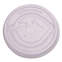 Eco-Products GreenStripe Cold Cup Flat Lids, Fits 9 oz to 24 oz Cups, Clear, 100/Pack, 10 Packs/Carton (ECOEPFLCC)
