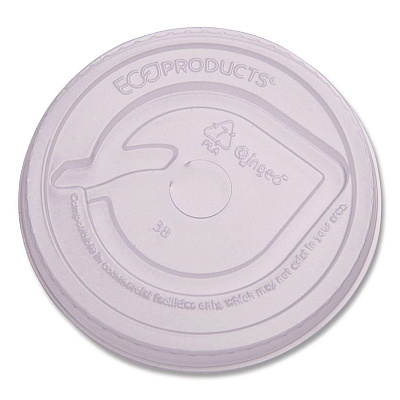 Eco-Products GreenStripe Cold Cup Flat Lids, Fits 9 oz to 24 oz Cups, Clear, 100/Pack, 10 Packs/Carton (ECOEPFLCC)