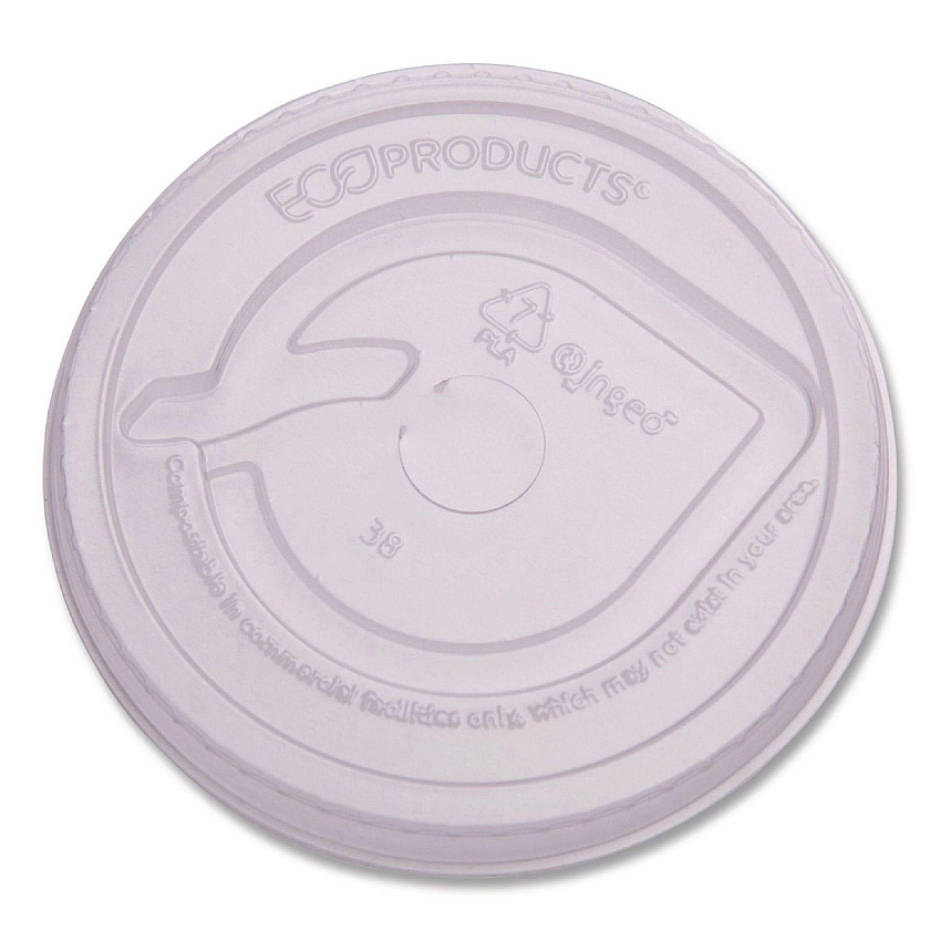 Eco-Products GreenStripe Cold Cup Flat Lids, Fits 9 oz to 24 oz Cups, Clear, 100/Pack, 10 Packs/Carton (ECOEPFLCC)