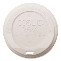 Eco-Products EcoLid 25% Recycled Content Hot Cup Lid, White, Fits 8 oz Hot Cups, 100/Pack, 10 Packs/Carton (ECOEPHL8WR)