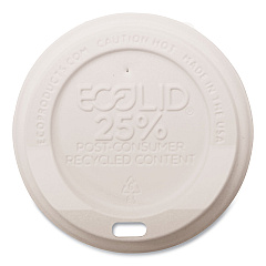 Eco-Products EcoLid 25% Recycled Content Hot Cup Lid, White, Fits 8 oz Hot Cups, 100/Pack, 10 Packs/Carton (ECOEPHL8WR)