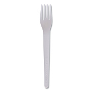 Eco-Products Plantware Compostable Cutlery, Fork, 6", White, 1,000/Carton (ECOEPS012W)